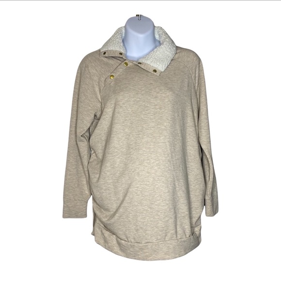Isabel Maternity‎ Sherpa Fleece Sweatshirt Light - Picture 1 of 8